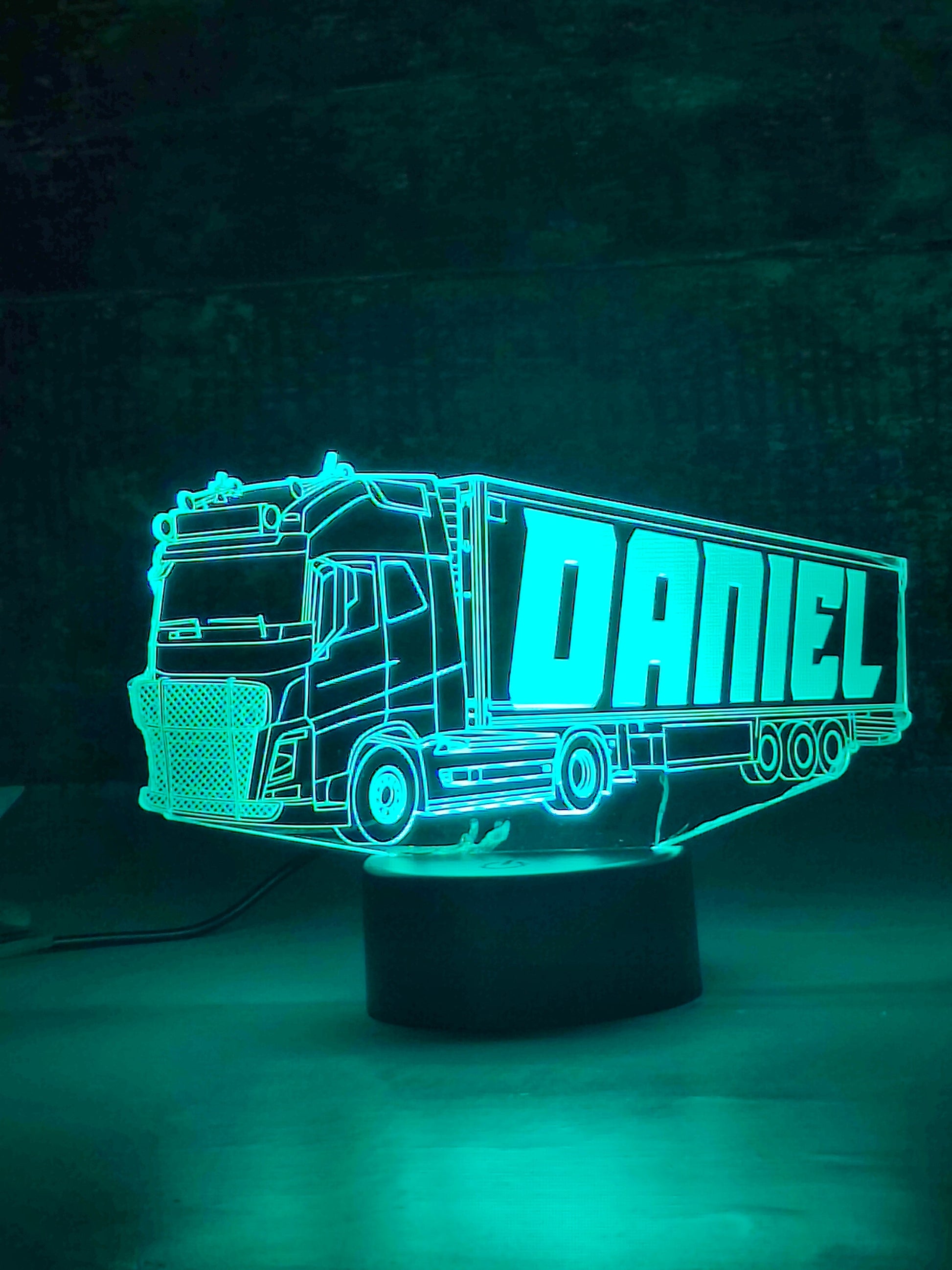 Truck and Trailer Artic FH Lorry Wagon Trucker Personalised Bluetooth LED  Illuminated Acrylic Sign 3D Night Light crafty-dan